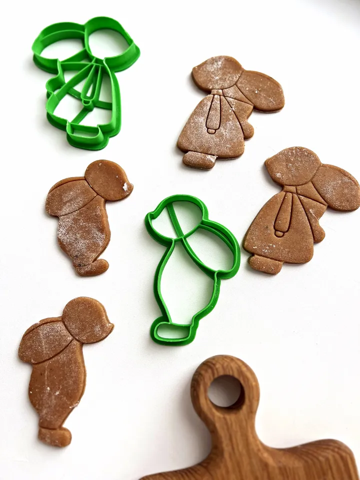 Easter Bunny cookie cutter Custom stamp for cake topper gingerbread decor cutters sugar cookies polimer clay