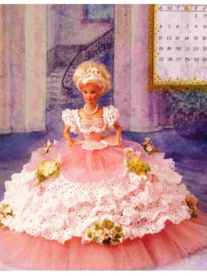 Vintage Barbie Dress Crochet Pattern for Dolls 11-1/2" Digital Download PDF