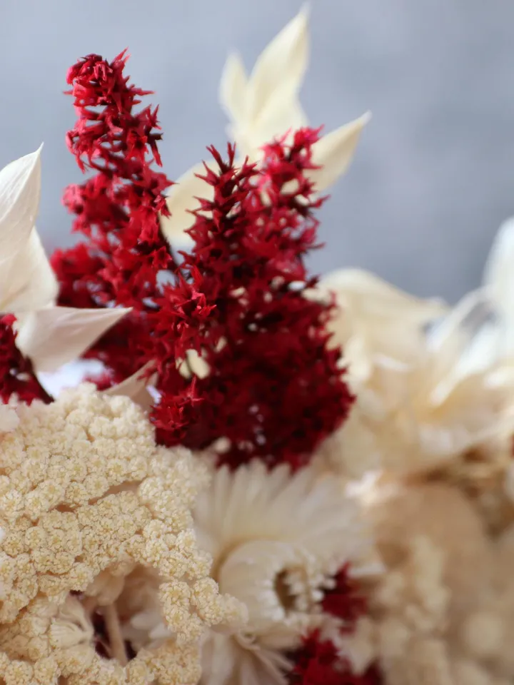 Natural Dried Flower Wedding Crown & Bouquet Set, Wedding Hair Accessories, red wedding crown, elegant flower crown