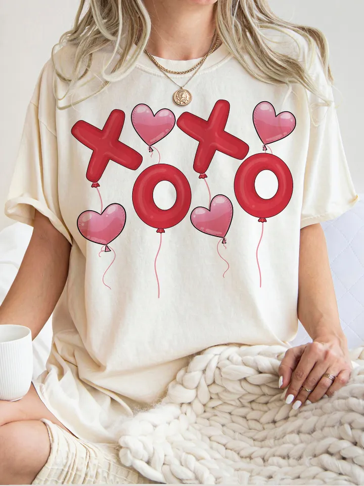 Xoxo Balloons PNG-Valentine's Day Sublimation Digital Design Download-hearts png, balloon hearts png, love png, cupid png, Trendy Vday png