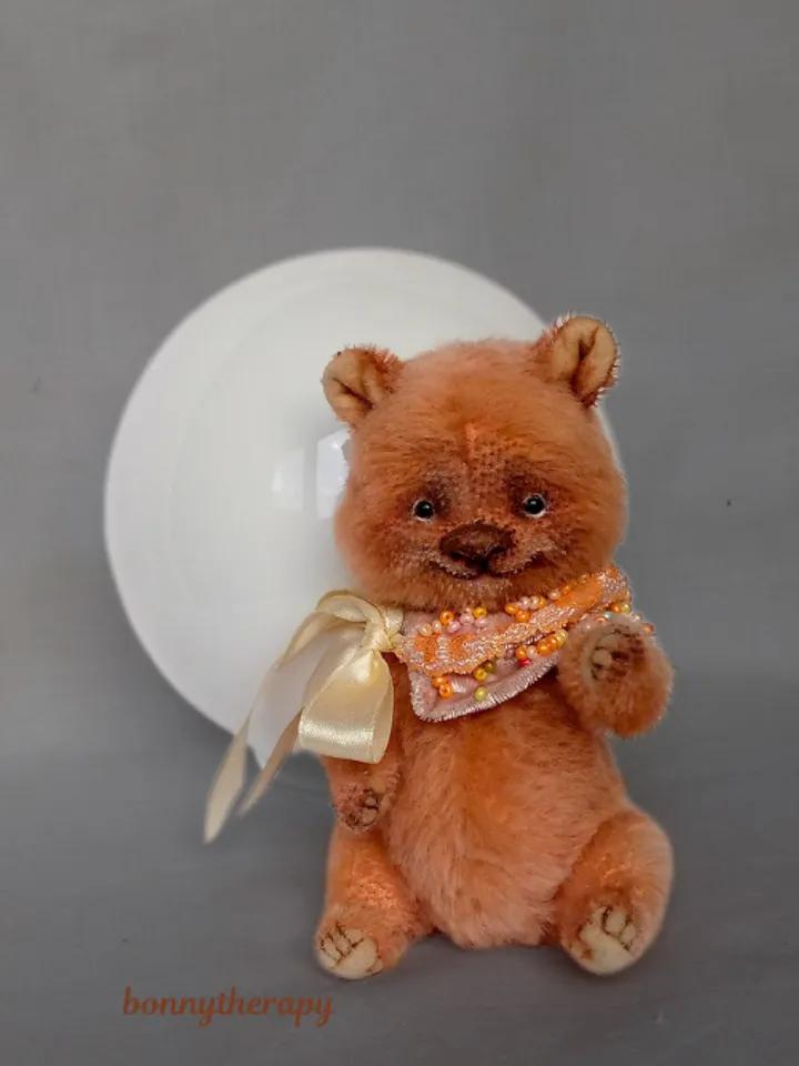 Mohair teddy bear 5.5 inches of unusual color