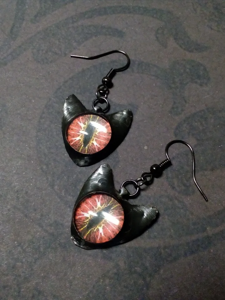 Stained glass BLACK CAT earrings, Eyes cat earrings, Cat head earrings, Tin soldered earrings, Cat lovers bijouterie