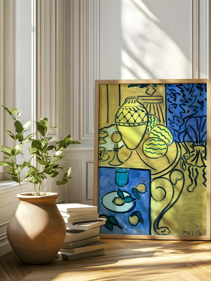 Henri Matisse Print, Yellow Interior Still Life Artwork, Modern Abstract Wall Art, Iconic Matisse Style Home Decor, Instant Download, HMS6