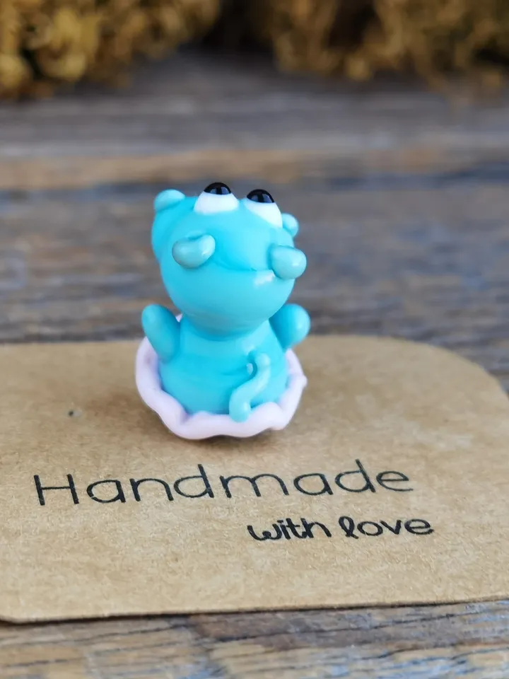 Hippo figurine Hippo art Hippo gifts Hippo ornament Ballerina gifts Hippopotamus Hippo for Christmas Miniature animals Tiny glass animals