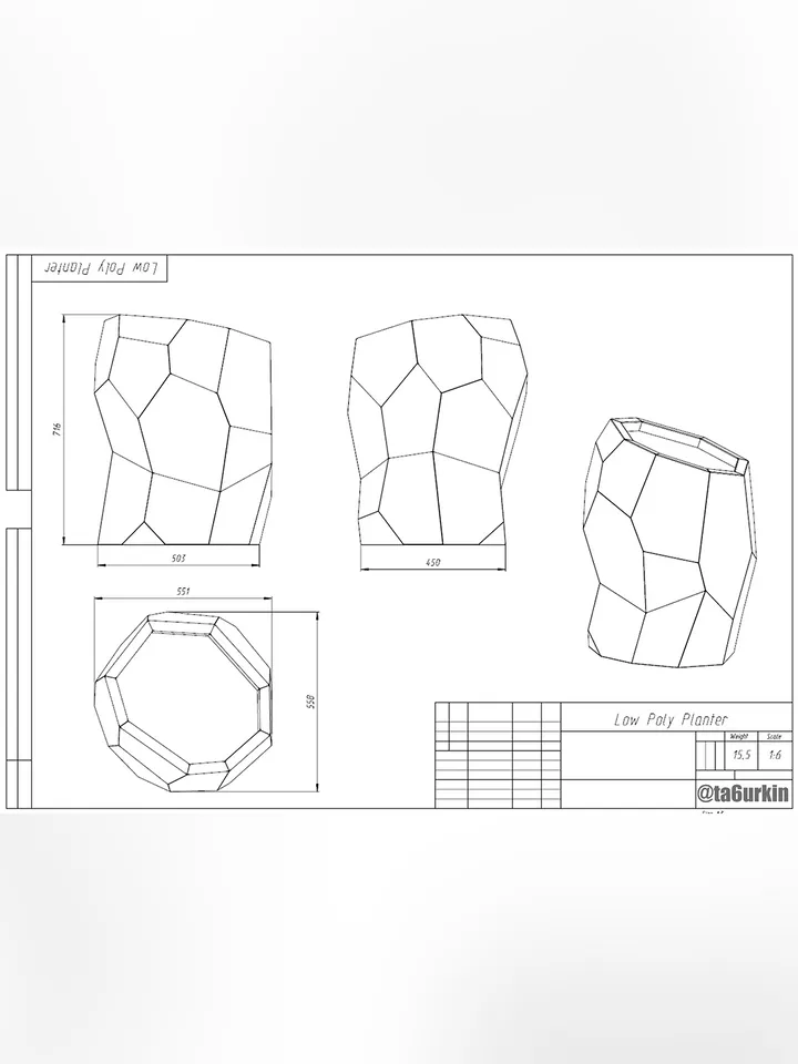 Welding Project Plans Drawings Rock Planter (DXF, PDF)