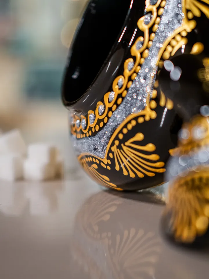 Handmade Serving Bowl | Black and Gold Decorative Candy Bowl