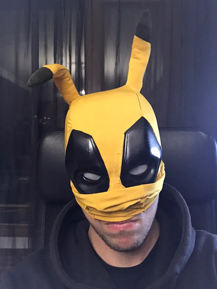 Deadpool Pikachu mask / Pikapool pokemon cosplay