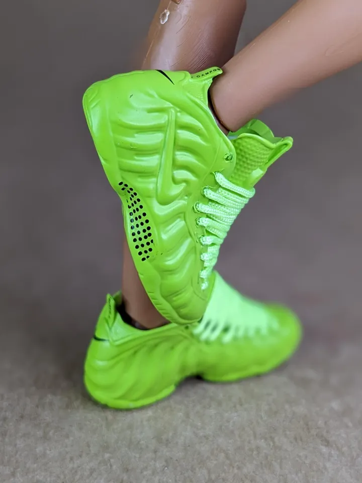 Premium green sneakers for 12 inch male dolls