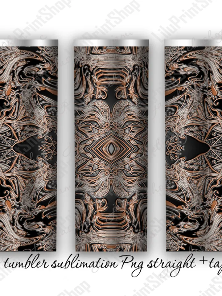 Tooled leather Tumbler sublimation designs, Gothic tumbler sublimation wrap PNG for 20oz skinny straight & tapered tumbler digital
