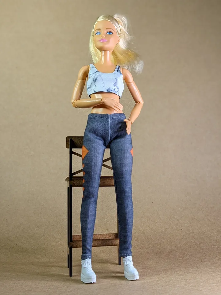 Gray top & leggins for 1/6 scale fashion female dolls