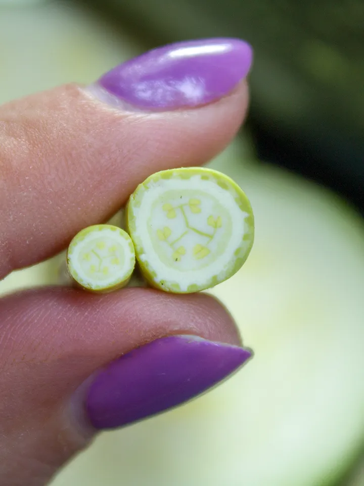 TUTORIAL Miniature zucchini cane with polymer clay