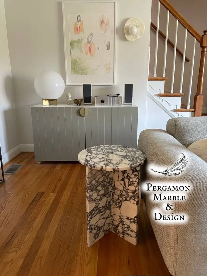 Calacatta Viola Marble side table, end table,nightstand italian marble 100% Handmade Product