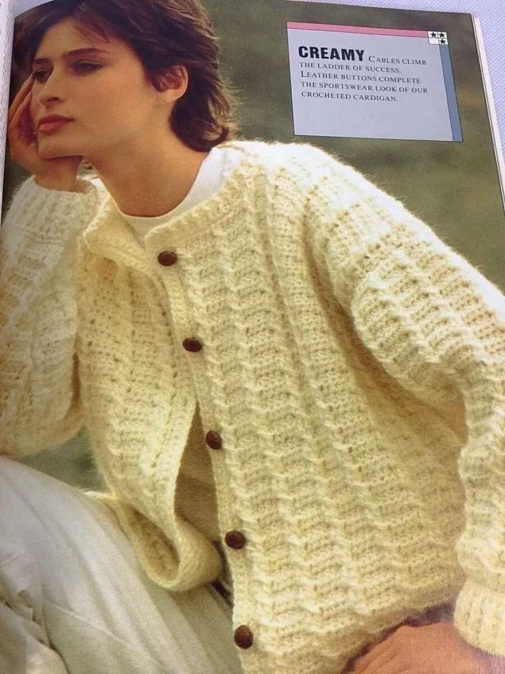 Cardigan aran crochet pattern, women cardigan crochet, cable cardigan pdf