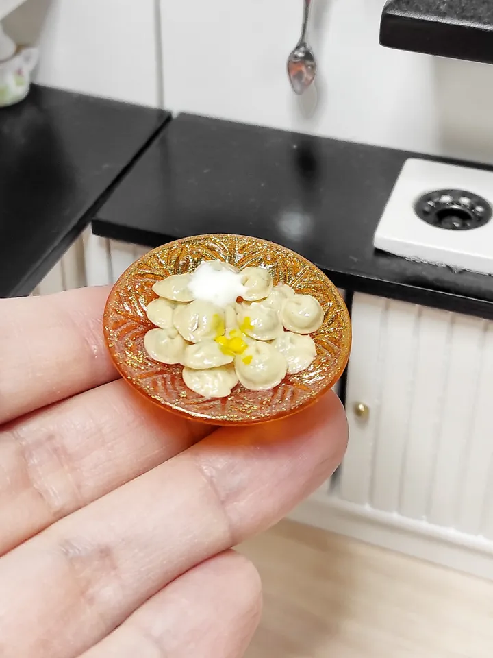 Realistic dumplings, miniature ravioli, food for dolls, doll's house, 1 6 scale, mini food, barbie food, small food