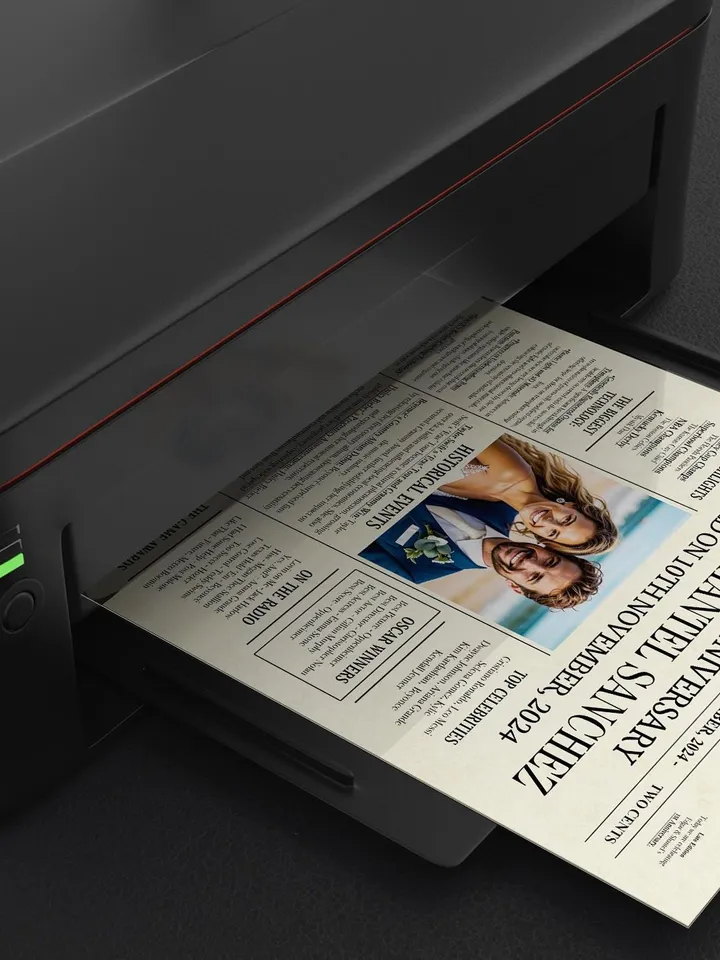 1st Anniversary Gift for Husband 1 Year Ago in 2024 Newspaper Poster, Paper Wedding Gift for Him, First Anniversary Printable Decor