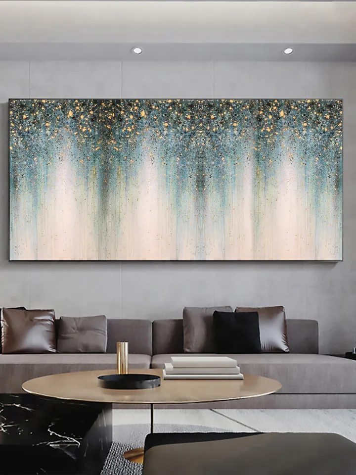 Original Gold Foil Oil Painting on Canvas Large Wall Art Abstract Golden Acrylic Painting Custom Painting Living room Wall Decor Home Decor