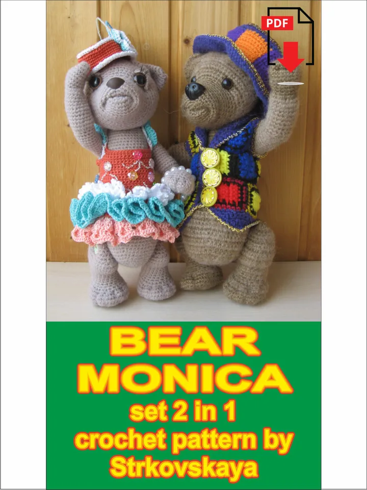 TUTORIAL: Bear MONICA crochet pattern 2 in 1 set