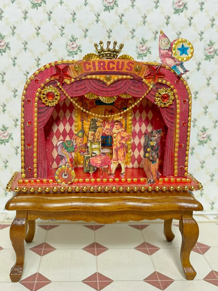 Puppet Circus. 1:12. dollhouse miniature. Puppet show.