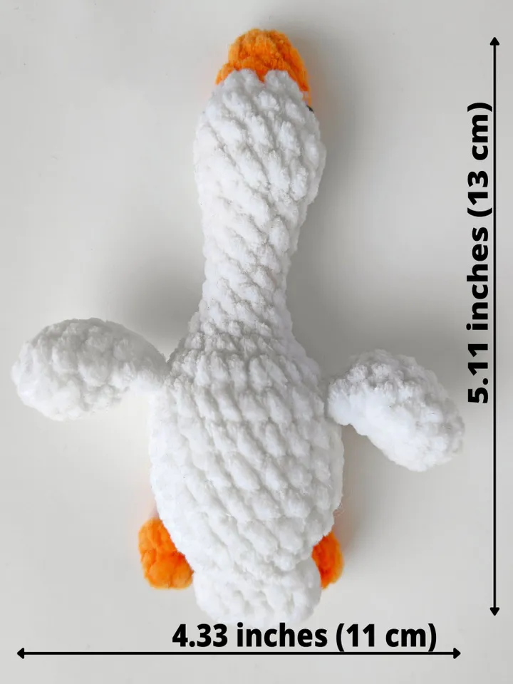 White plush toy goose Handmade