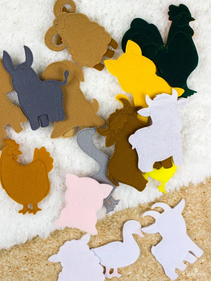 Felt Domestic Animals Sewing Pattern - Felt Finger Puppets