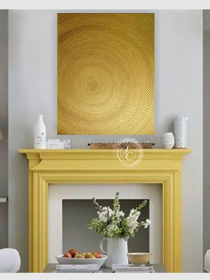 Gold Abstract Wall Art Glittery Golden Painting Doty Textured artwork | Abstract painting Golden Wall decor