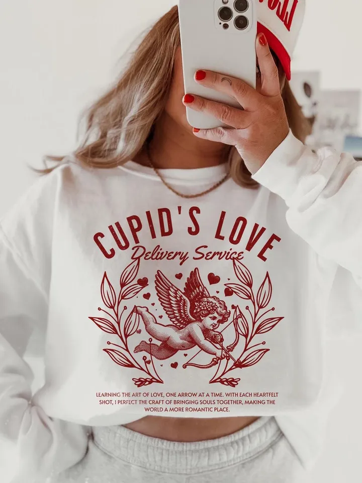 Retro Cupid's Love Delivery Coquette bow Png, Retro Valentine Shirt Design, Cupid Valentine's Day Png, Valentine Png, valentine's day bow