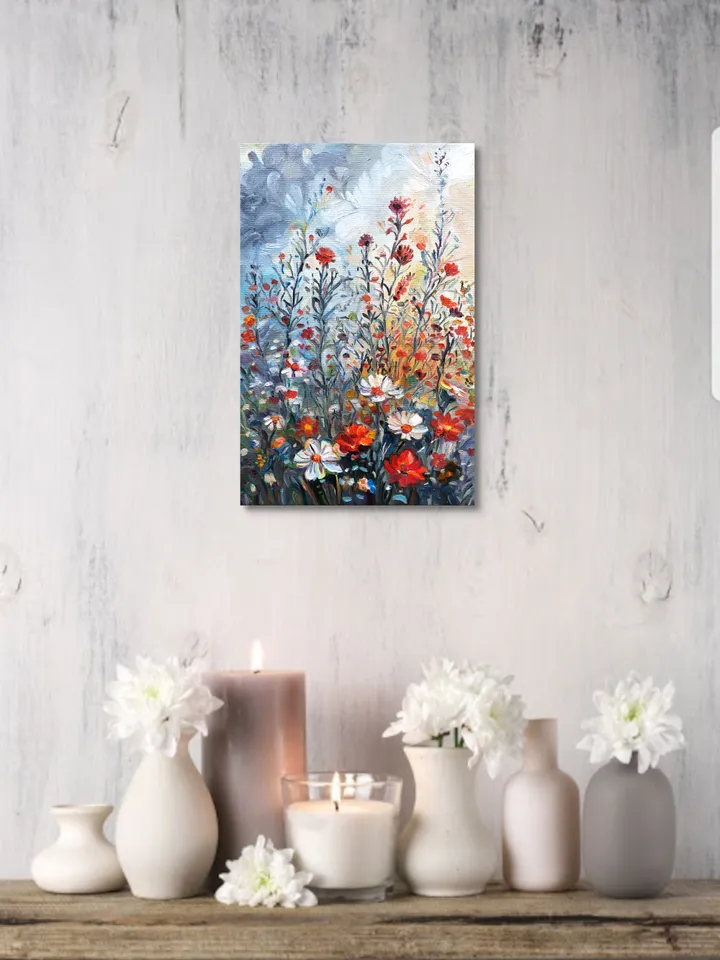 Meadow Painting Original Oil Art Small Artwork Oil On canvas 12*8