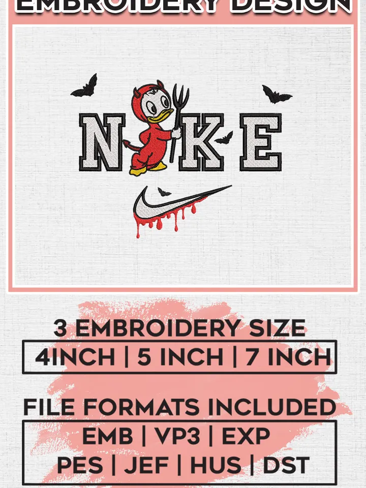 Ni.kee Huey Duck Spooky Embroidery designs, Disney Movie Machine embroidery designs, Halloween embroidery files, Machine Embroidery Digitized Pes Files, Digital Download