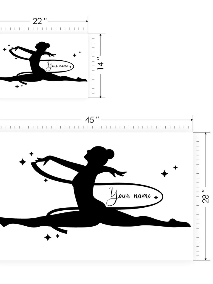 Personalized rhythmic gymnastics Wall Decals Custom Name Kids Stickers el157