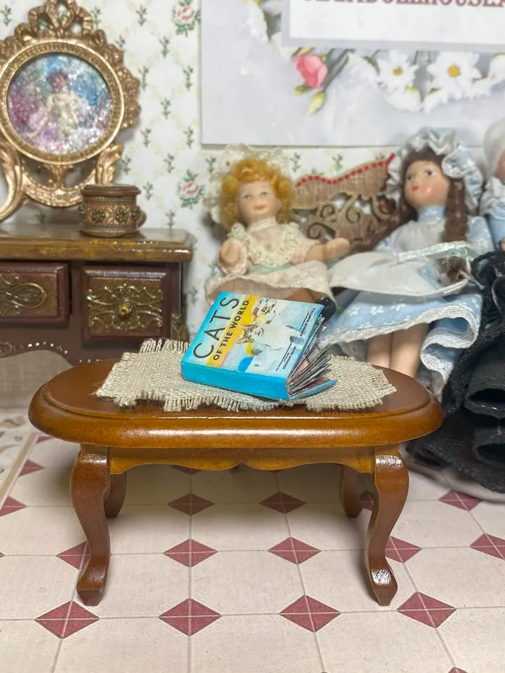 Book for a dollhouse. 1:12. Book about cats. Handmade.