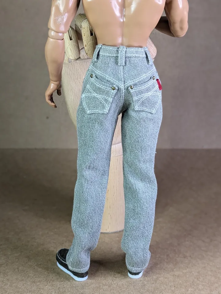 Realistic handmade khaki classic jeans for 13 inch fashion male doll (Adonis doll)