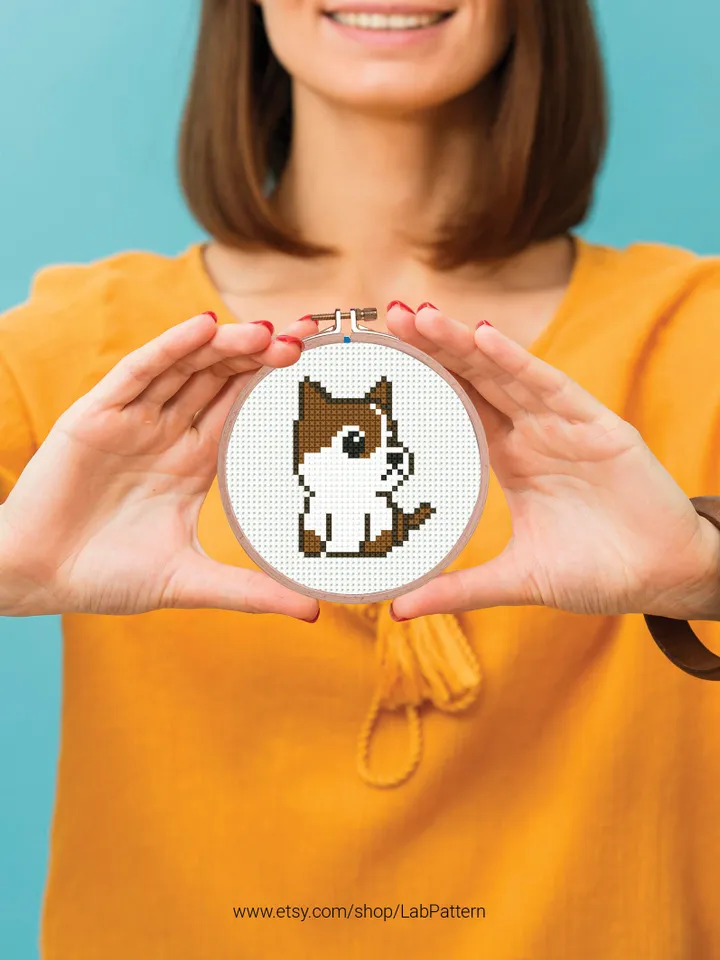 Bundle of 2 mini cute puppy Cross stitch patterns contemporary dogs Husky Corgi animals beginner counted modern DIY embroidery instant PDF