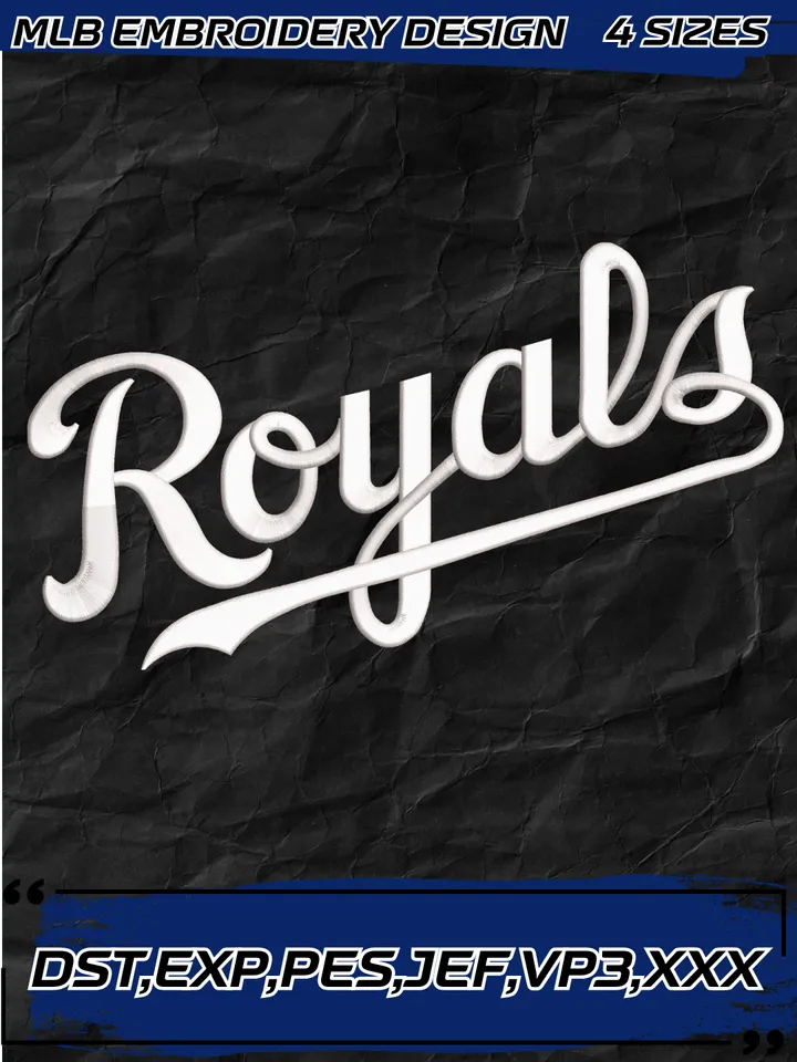 Kansas City Royals Jersey Logo Embroidery Designs,MLB Embroidery Design,Machine Embroidery Design File,4 Sizes, Digital Download