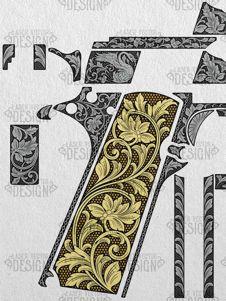 VECTOR DESIGN Colt MK IV series 70 Gold Cup Scrollwork