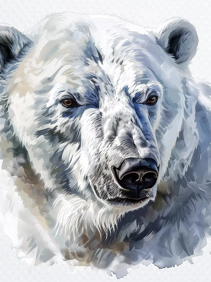 10 Polar Bear PNG Clipart Bundle, Printable Watercolor Sublimation clipart, Digital download, High resolution, Paper crafts, junk journals