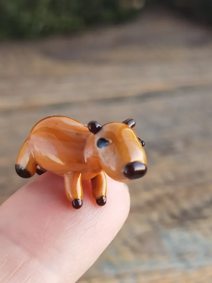 GLASS FIGURINES Capybara figurine Glass Capybara Miniature Capybara tiny Capybara Tiny glass animals Terrarium Dollhouse miniature