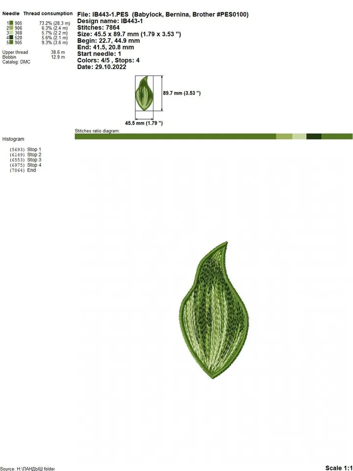 Lily of valley FSL machine embroidery design 3D flower for making earrings, brooches or other decoration