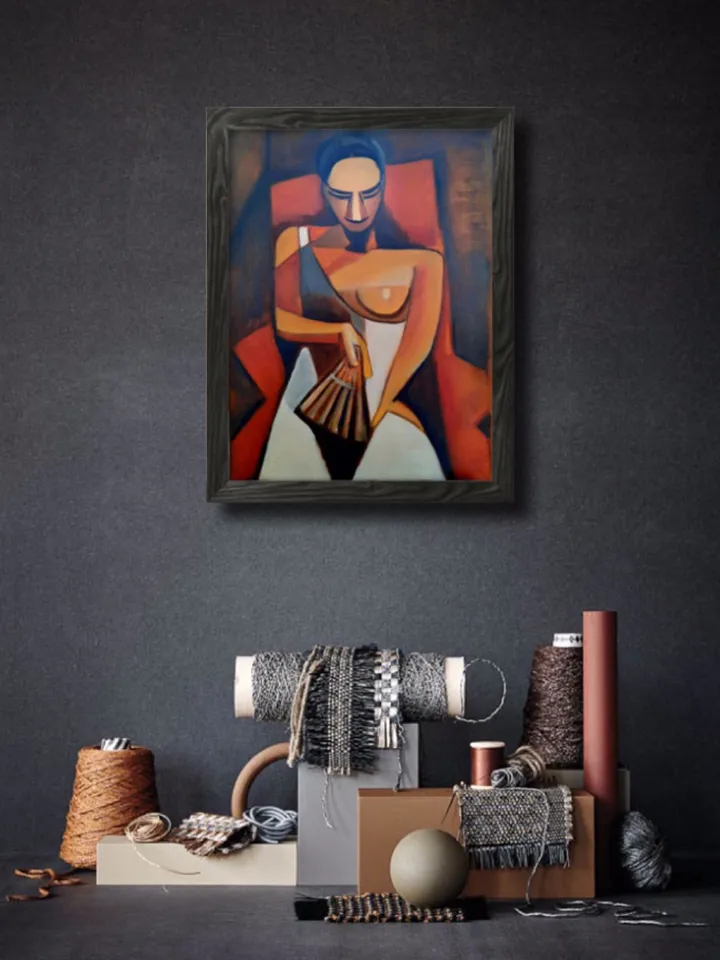 Picasso Woman with fan Pablo Picasso Art Picasso artwork Picasso oil painting on wall