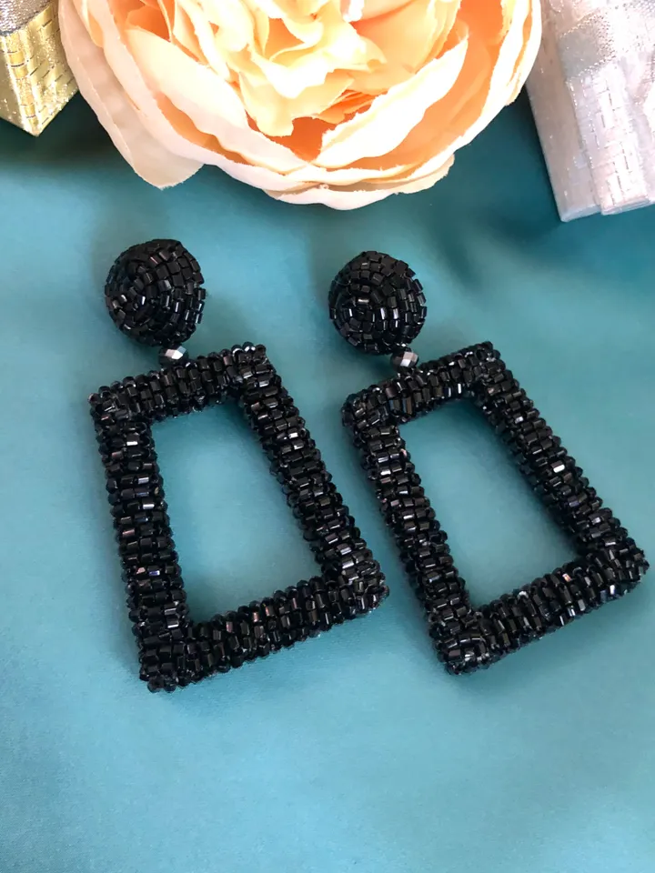 Trapezoid Beaded Earrings