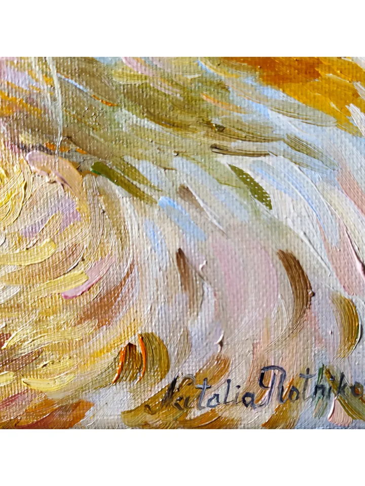 Cat painting Animal Original Art Ginger Cat Artwork fine art canvas oil painting