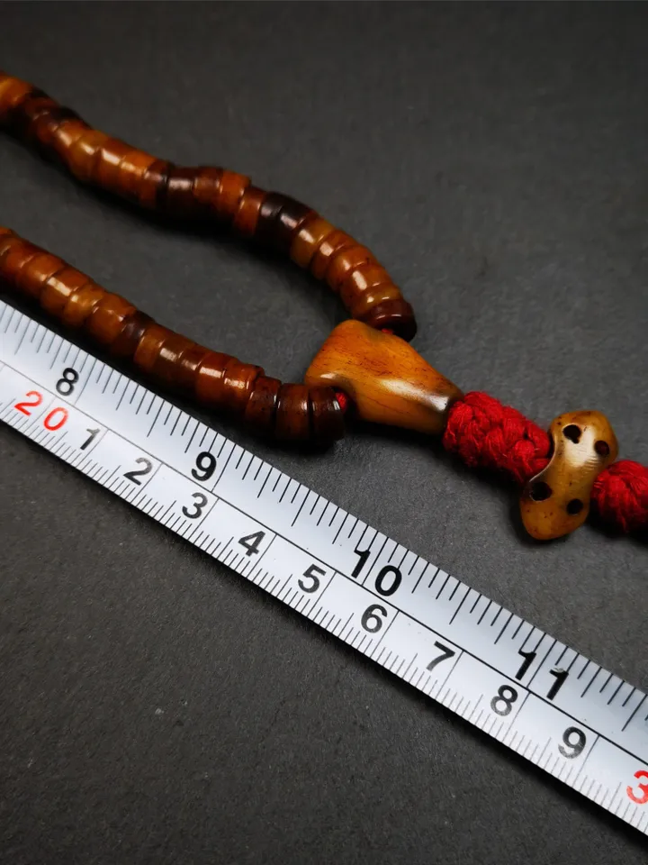 Gandhanra Handmade Tibetan Yak Bone Beads Mala,108 Prayer Beads for Meditation,Diameter 8.5mm, Length 48cm
