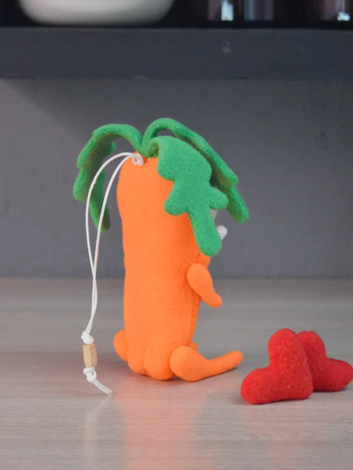 PDF Plush Carrot Pattern – Fleece Softie Toy with Pocket Mouth