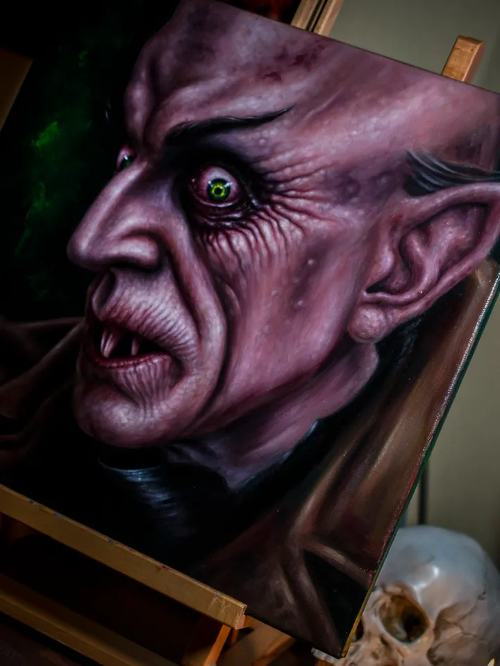 Oil painting Nosferatu Eine Symphonie des Grauens