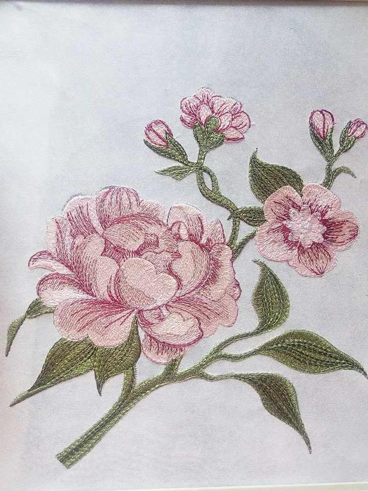 Fragrant Peony  Embroidery Design DIGITAL EMBROIDERY