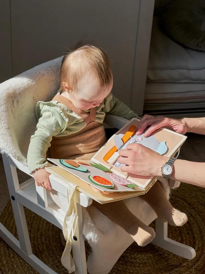 Quiet baby book Deer, felt activity book for toddlers, Montessori Quiet busy book, soft sensory book, baptism baby gift, interactive book