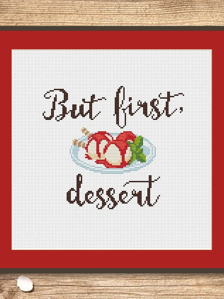 Set of 2 Ice Cream Cross Stitch Pattern, Kitchen Cross Stitch, Embroidery Ice Cream, Dessert Cross Stitch, Modern Cross Stitch #kt022