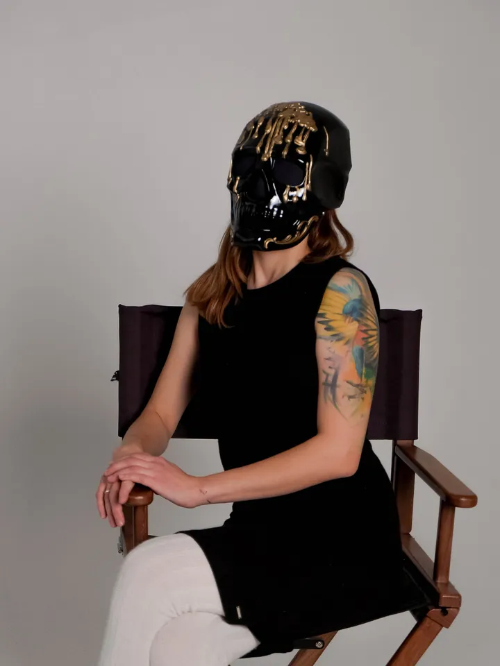 Human Skull Mask, Black Skull Mask, Cosplay Mask, Horror Mask, Moriarty Mask for Halloween Photoshoot or Cosplay