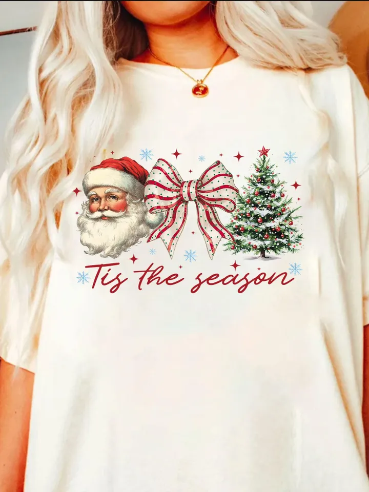 Retro Christmas png, Tis the Season Png, Santa Claus png, Watercolor Christmas png, Christmas sublimation, Merry Christmas, Christmas vibes