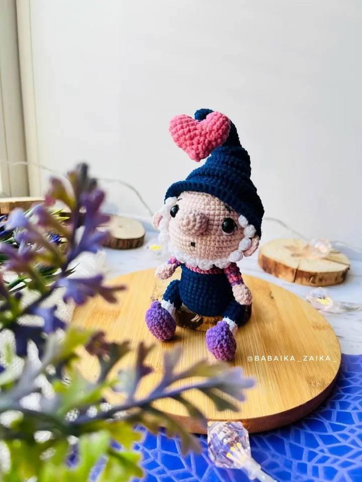 PDF Crochet Pattern Cute Gnome in love Crochet Gnome and Heart Amigurumi gnome pattern Crochet Heart Cute gnome Doll pattern Amigurumi doll