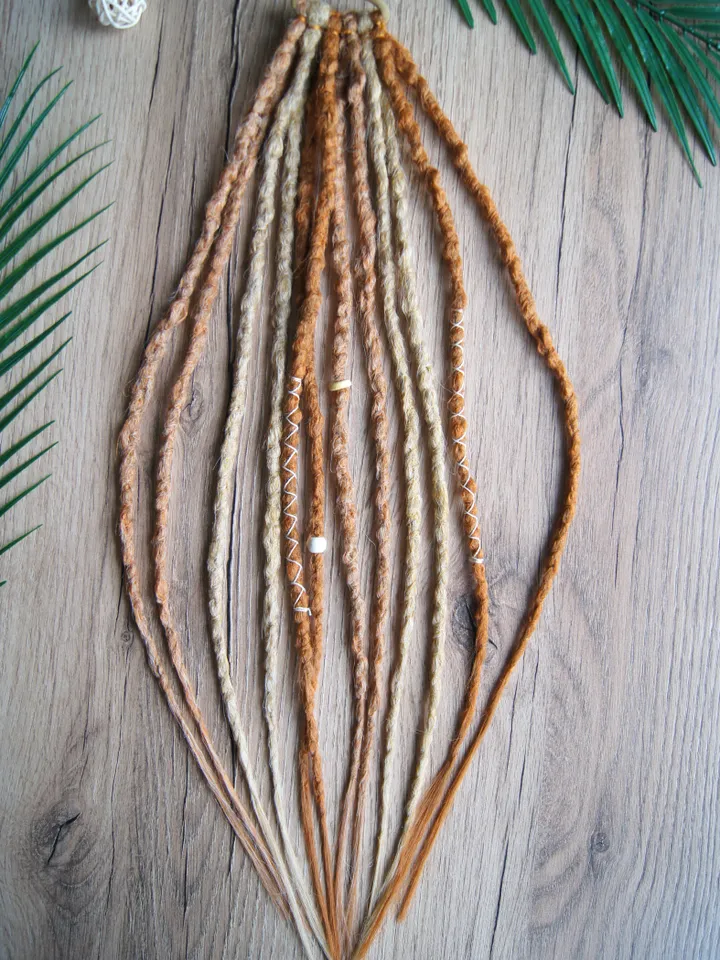Ponytail Dreadlock Extension. Orange blonde Dreads on hair band